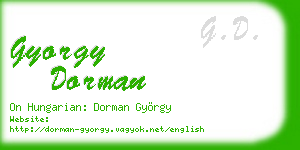 gyorgy dorman business card